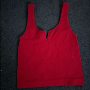 Red tanked crop top